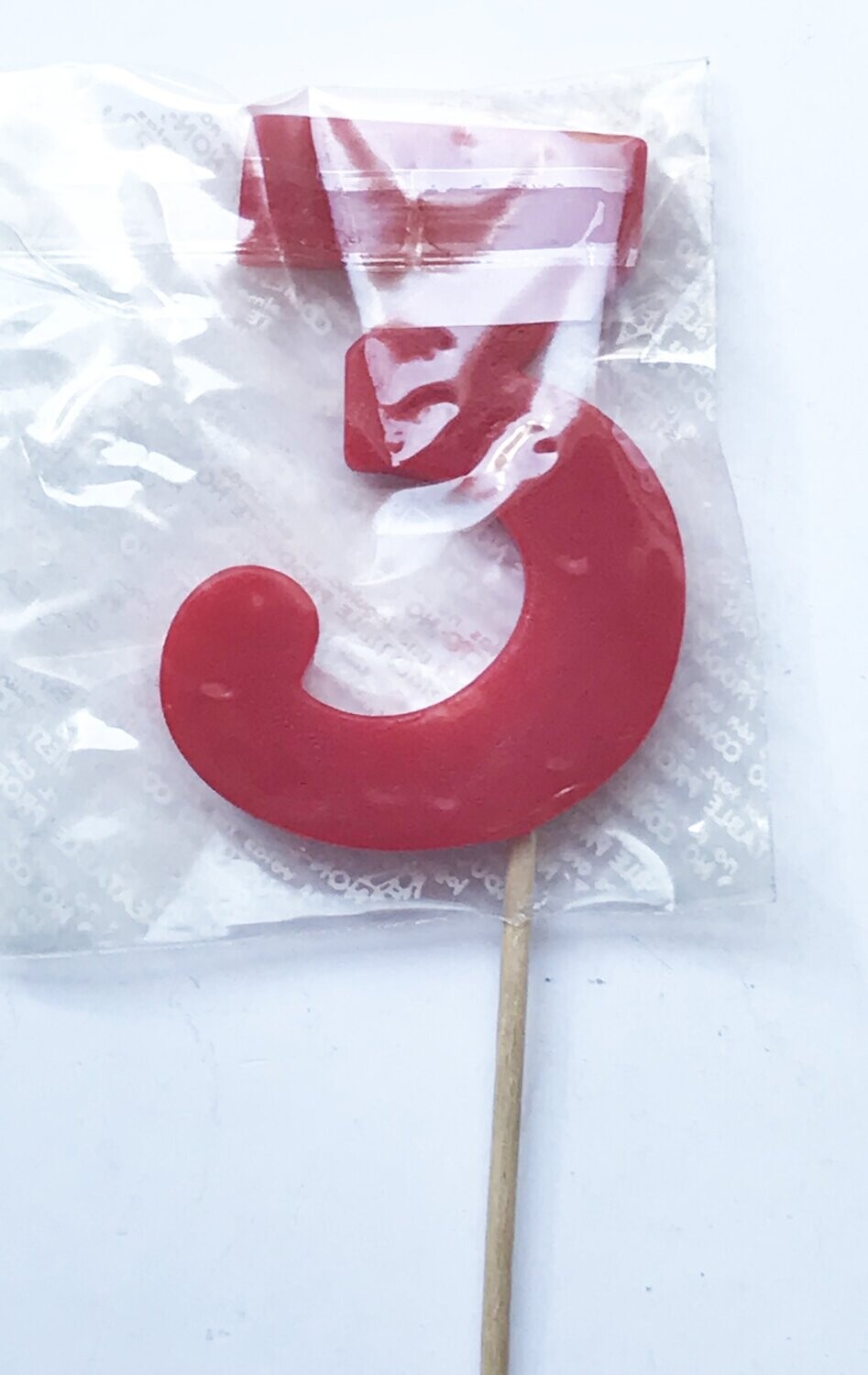 Vela piruleta 3 roja