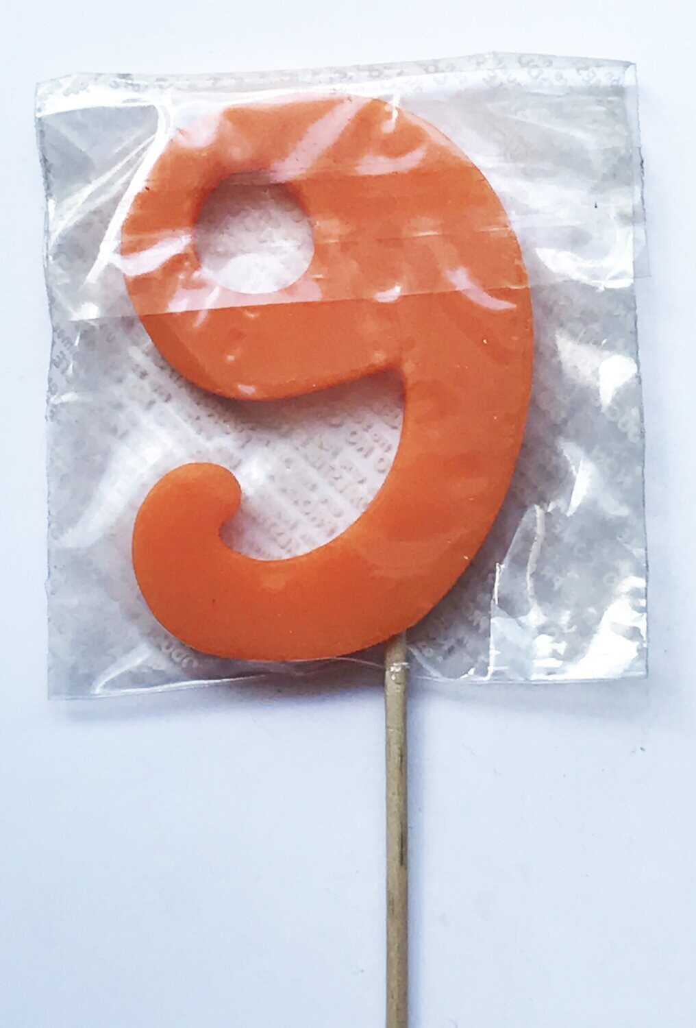 Vela piruleta 9 naranja