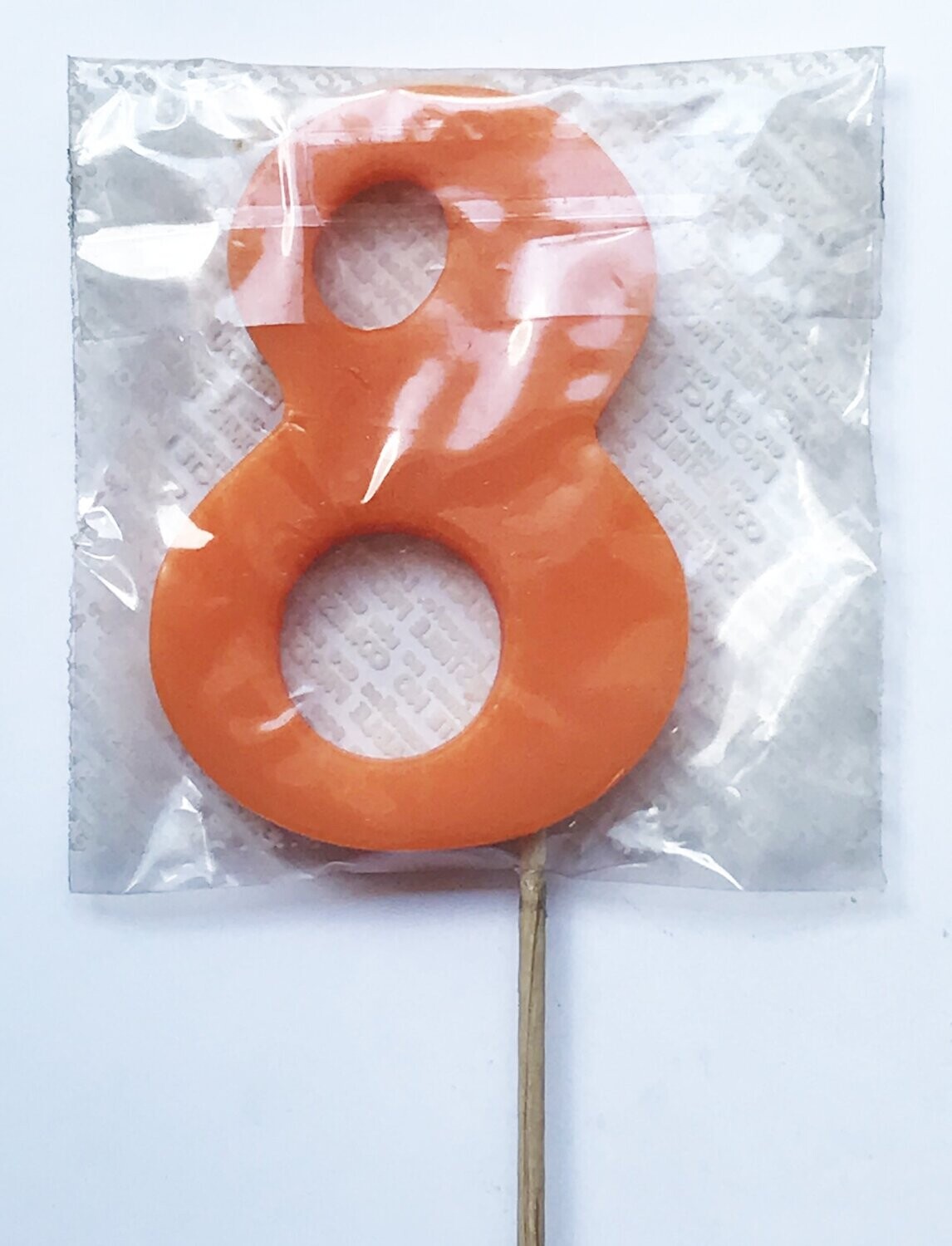 Vela piruleta 8 naranja
