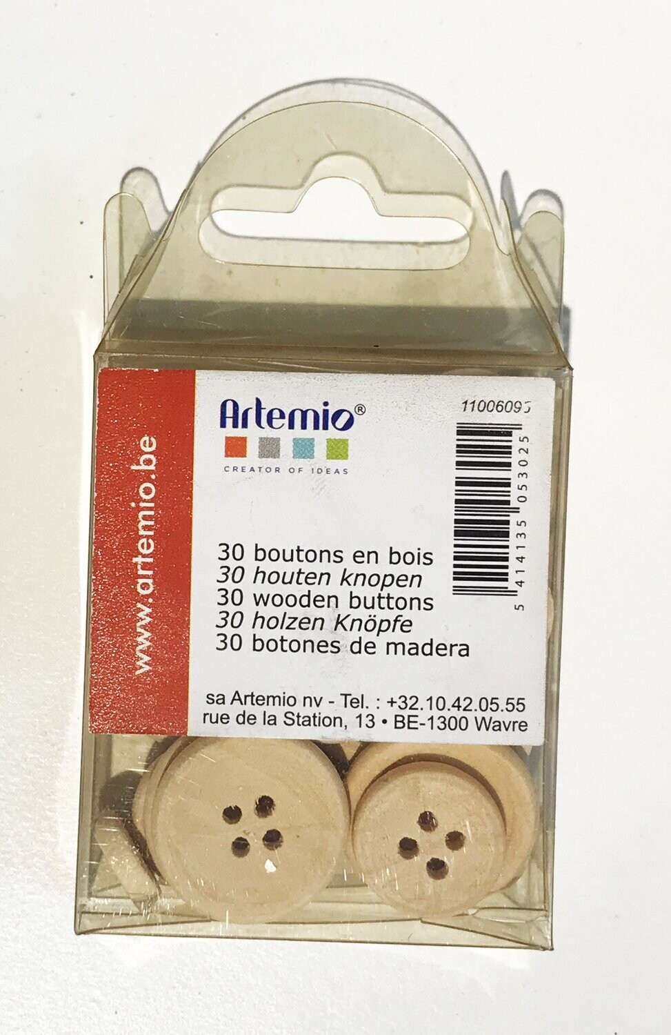 30 Botones madera surtidos