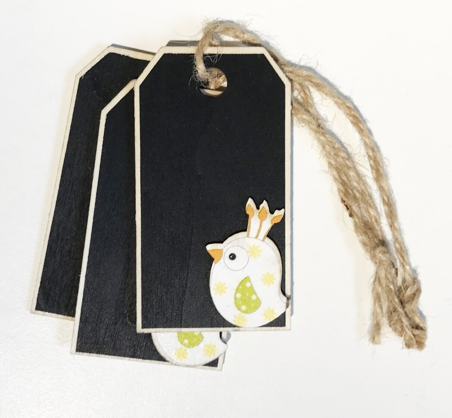 3 Tarjetas madera pizarra pollito