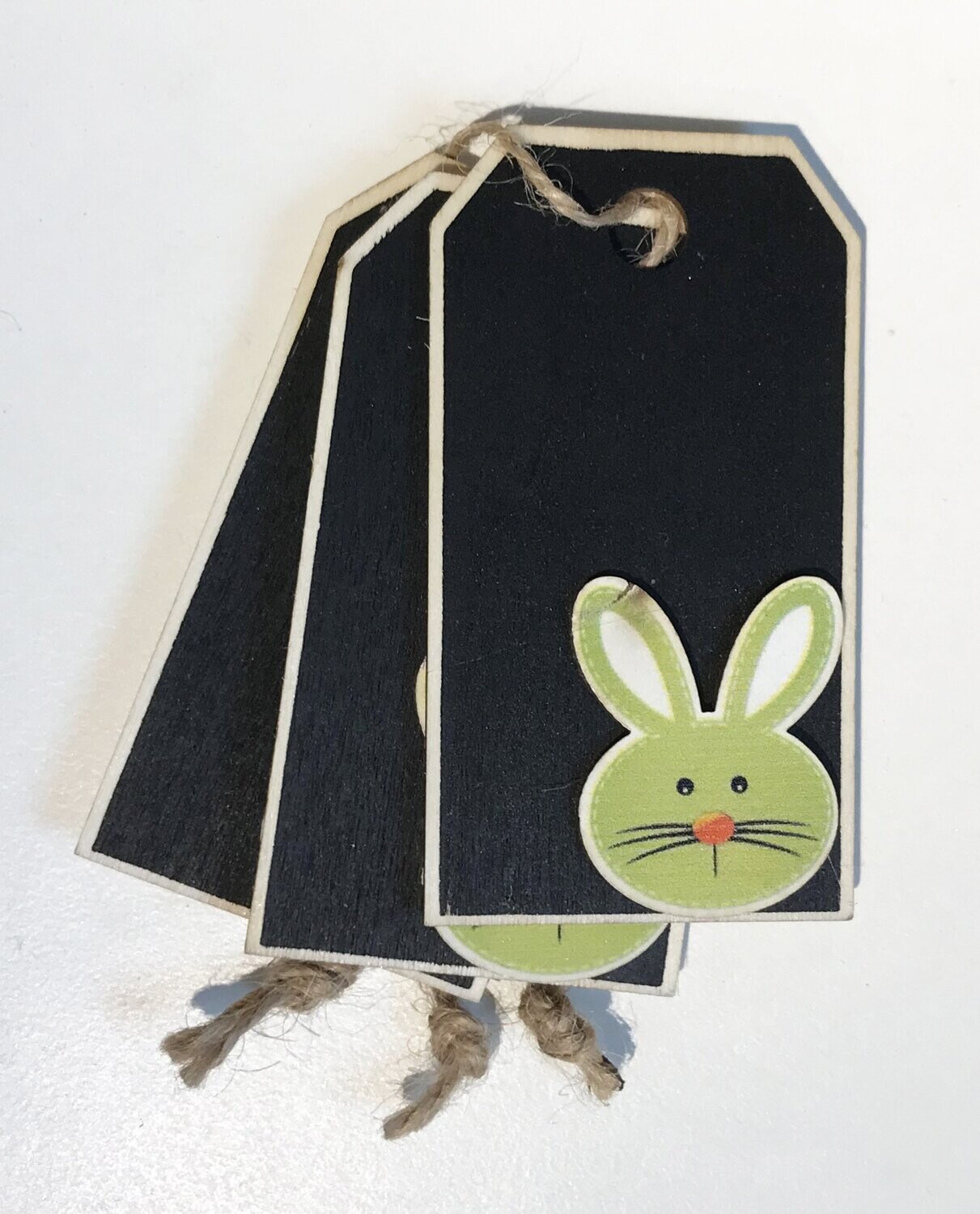 3 Tarjetas madera pizarra conejo
