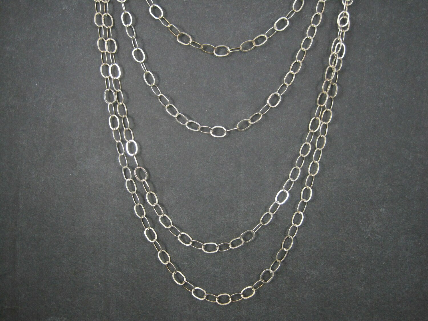 Vintage Sterling 6mm Opera Length Chain Necklace 100 Inches