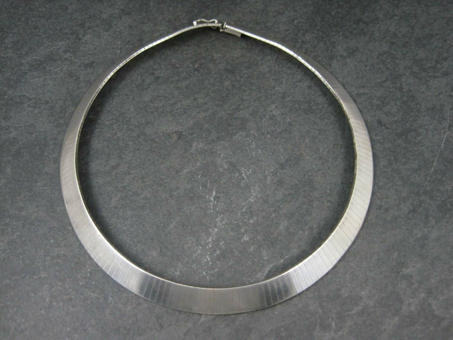 Vintage Italian Sterling 10mm Choker Necklace 14 Inches