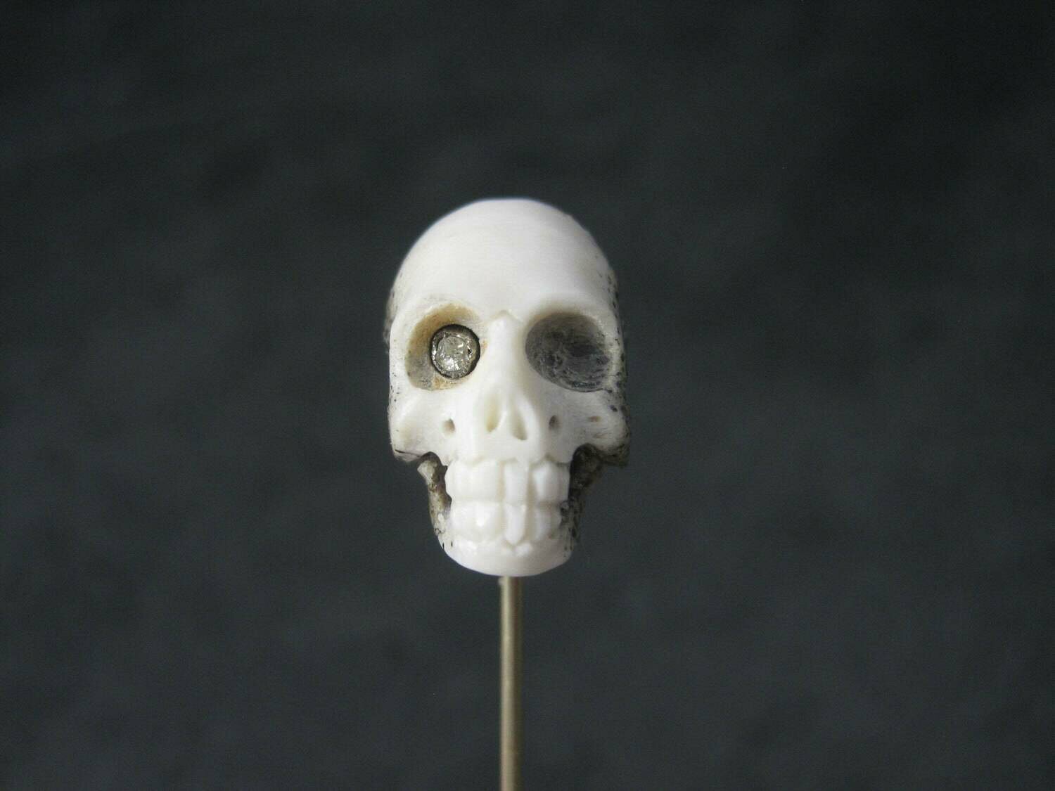 Vintage Skull Stick Pin Memento Mori