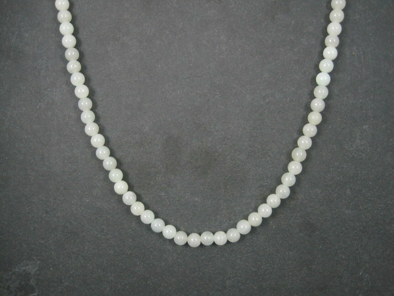 Antique Chinese Export Mutton Fat White Jade Necklace 25 Inches