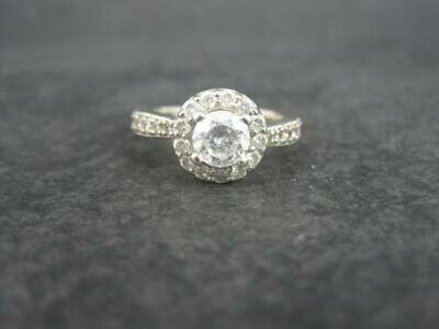 14K Finelli White Gold Diamond CZ Engagement Ring Size 5.5