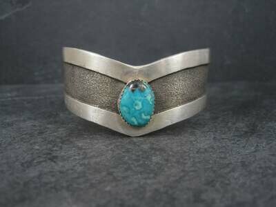 Vintage Navajo Sterling Tufa Turquoise Cuff Bracelet 6.75 Inches