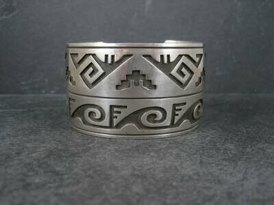 Wide Hopi Sterling Cuff Bracelet 7 Inches