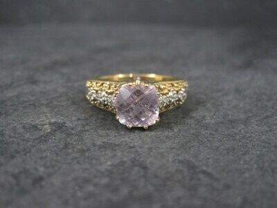 Vintage 14K Pink Morganite Ring Size 10
