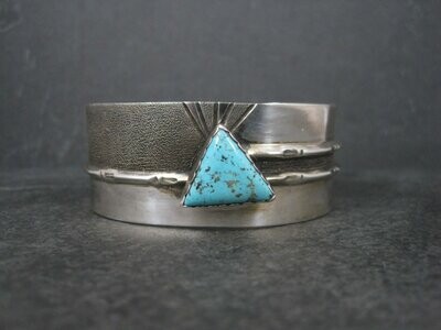 Vintage Sterling Navajo Turquoise Cuff Bracelet 6.5 Inches Rose Swett