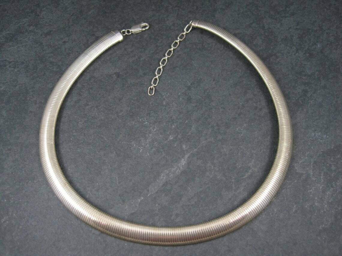 Estate 10mm Sterling Snake Chain Necklace 17-19 Inches
