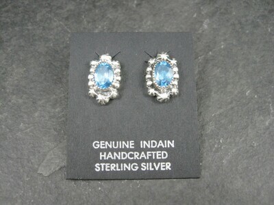 Navajo Sterling Blue Topaz Earrings