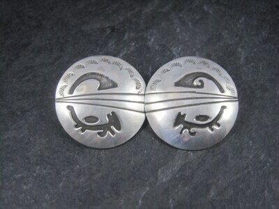Large Sterling Native American Earrings Signed