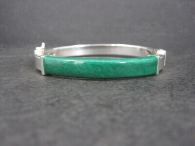 Vintage Italian Sterling Green Enamel Bangle Bracelet