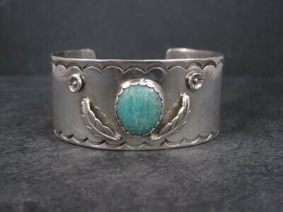 Vintage Southwestern Sterling Feather Cuff Bracelet 6 Inches
