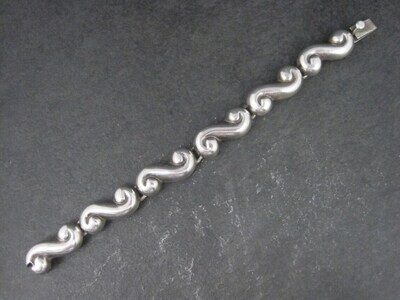 Vintage Mexican Sterling Swirl Link Bracelet 6.5 Inches