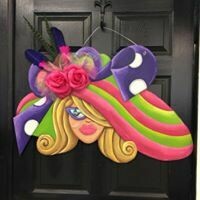 Derby Hat Girl Door Hanger 