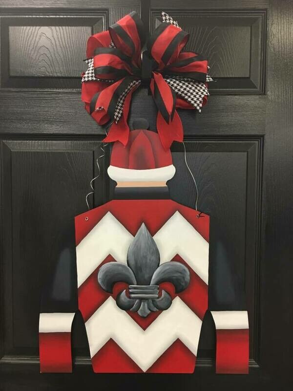 Derby Jockey Silk &quot;Big Red&quot; Design Door Hanger