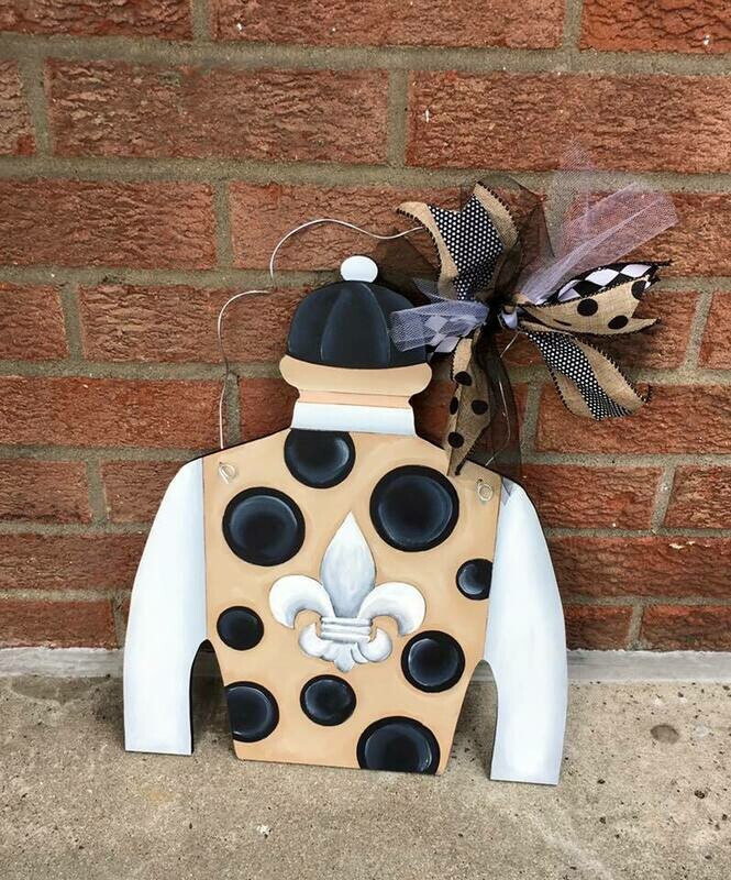 Derby Jockey Silk &quot;Whiskey Tail&quot; Design Door Hanger