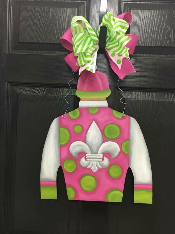 Derby Jockey Silk &quot;Make Me Blush&quot; Design Door Hanger