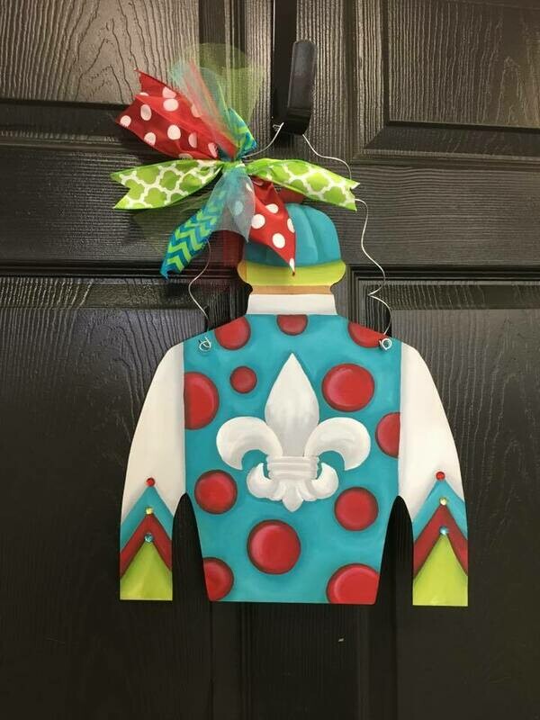 Derby Jockey Silk &quot;This is How I Roll&quot; Design Door Hanger