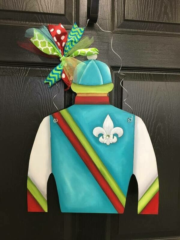 Derby Jockey Silk &quot;Kentucky Rose&quot; Design Door Hanger