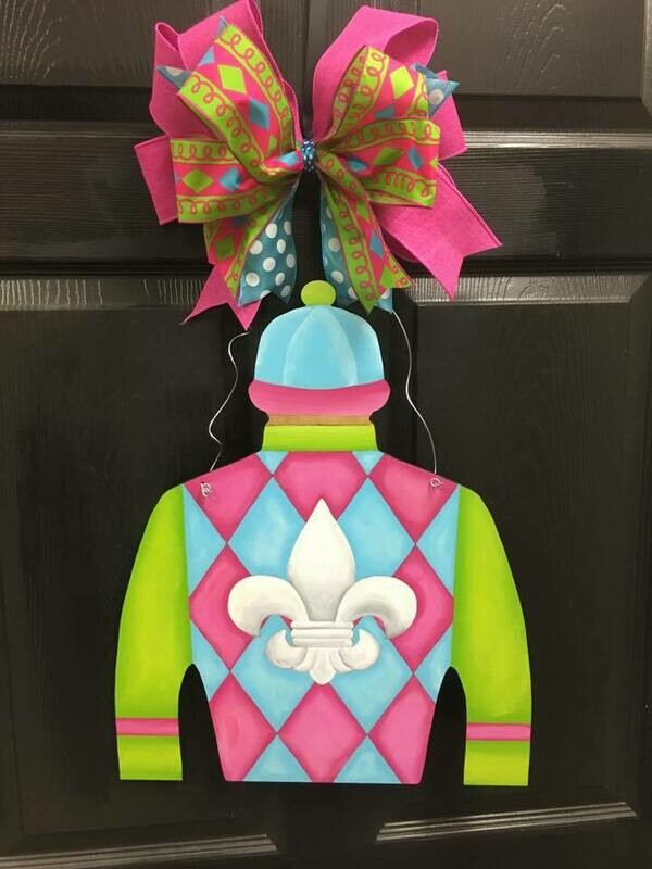 Derby Jockey Silk &quot;Tee Em Up&quot; Design Door Hanger