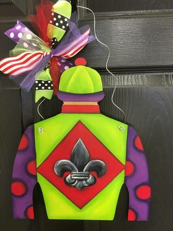 Derby Jockey Silk &quot;Scream and Shout&quot; Design Door Hanger