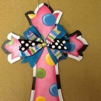 Easter Polka Dotted Cross Door Hanger