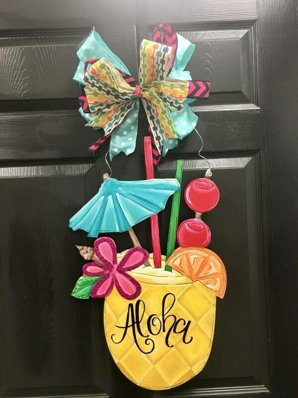 Spring/Summer Pineapple Drink Door Hangers