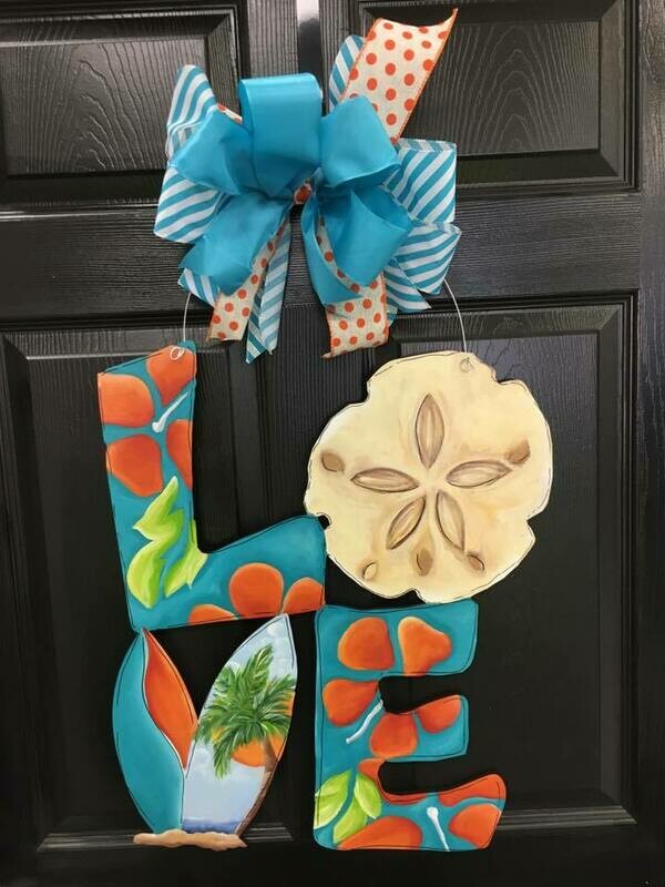 Spring/Summer LOVE w/ Sand Dollar Door Hanger