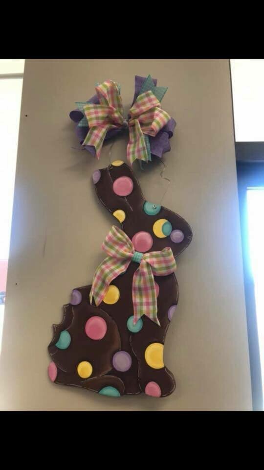 DIY Chocolate Bunny Door Hanger Cutout