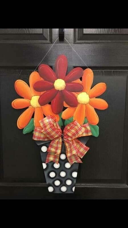 DIY 3 Flower Pot Door Hanger Cutout