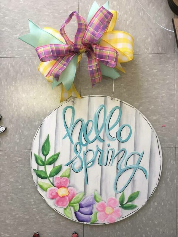 Spring Hello Spring Door Hanger
