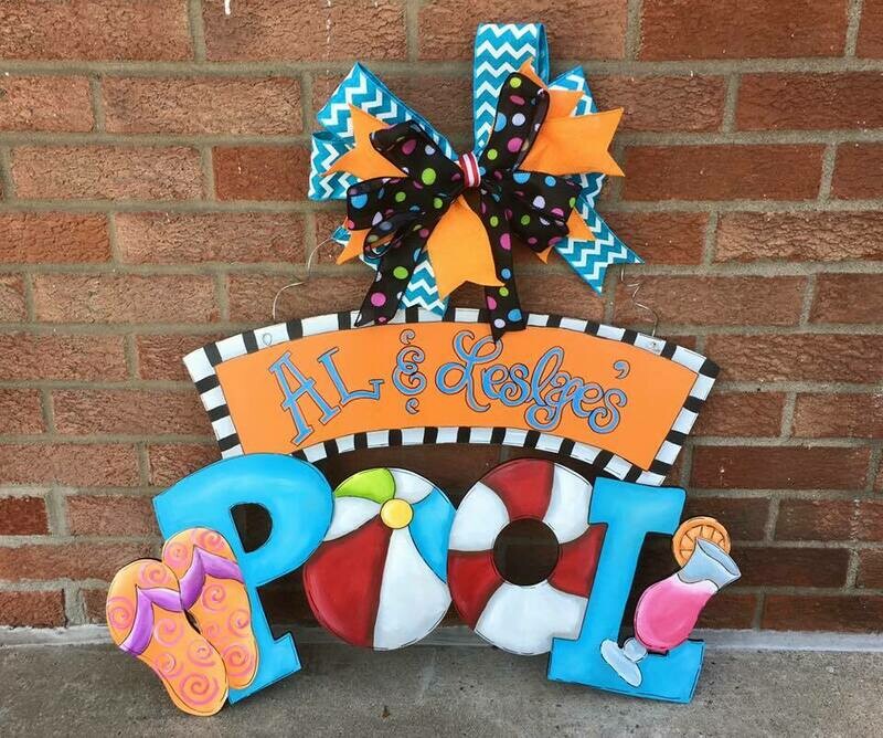 Spring/Summer Pool Sign Door Hanger