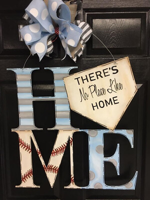 DIY “Home” Baseball Door Hanger Cutout