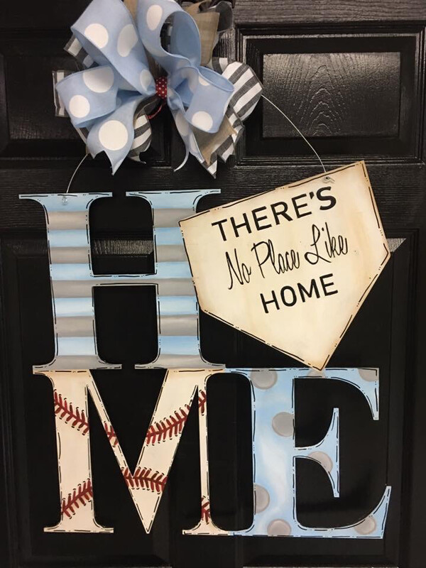 DIY “Home” Baseball Door Hanger Cutout