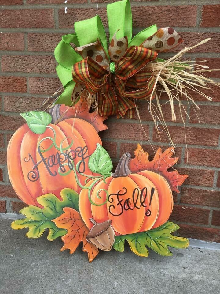 Fall Double Pumpkin Door Hanger