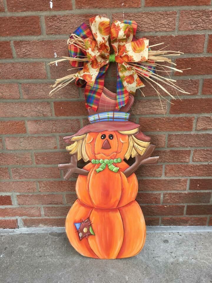 Pumpkin Scarecrow Door Hanger