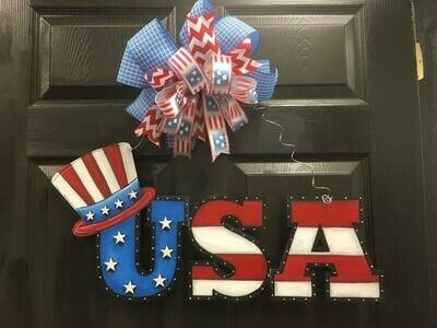 4th of July “USA" Door Hanger