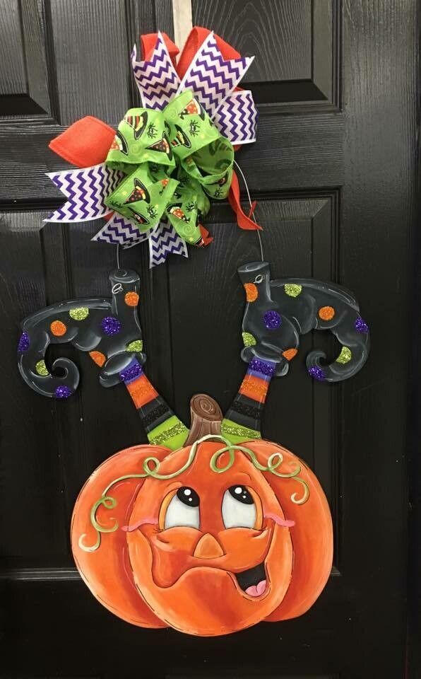 DIY Pumpkin with Legs "oh my" Door Hanger Cutout