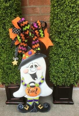 DIY Witchy Ghost "boo" Door Hanger Cutout