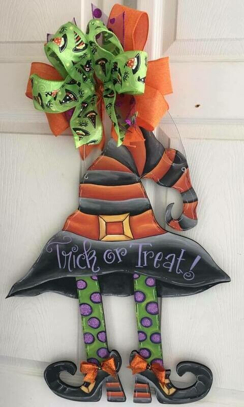 DIY Witch Hat with Legs Door Hanger Cutout