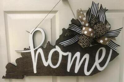 Distressed KY State "Home" Door Hanger
