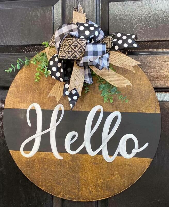 Everyday Dark Stain-w/Black Center Circle Door Hanger