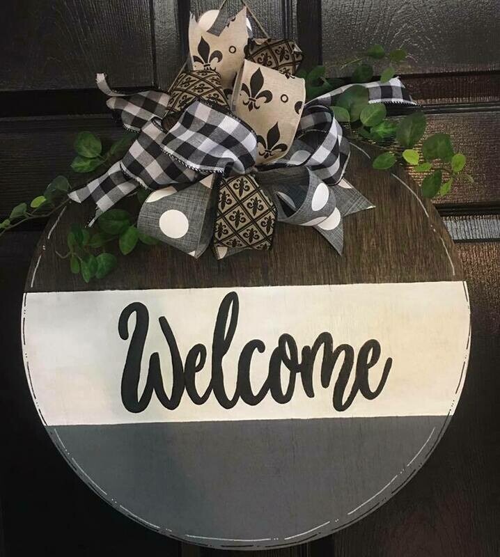 Everyday Tri Stain Circle-Welcome