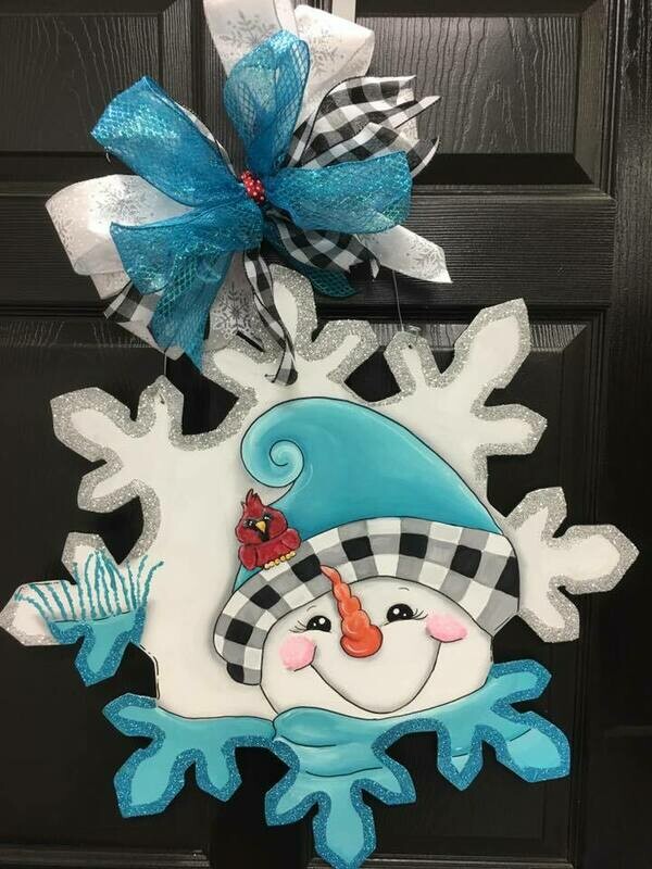DIY Snowman (buffalo plaid) with Snowflake