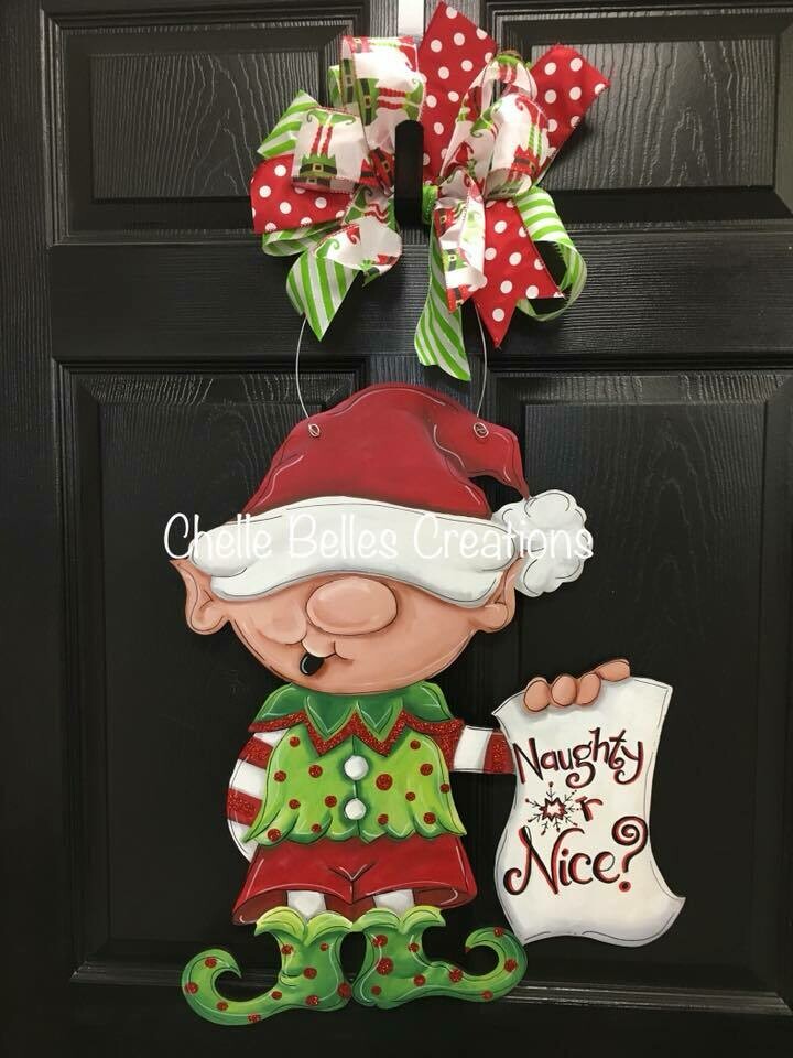 DIY "Naughty or Nice" Elf Door Hanger