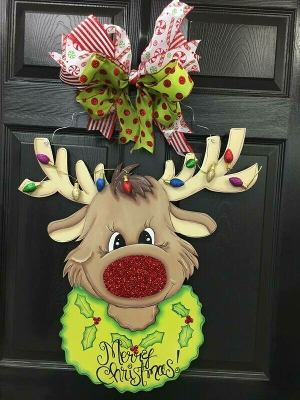 DIY Rudolph the Reindeer Door Hanger